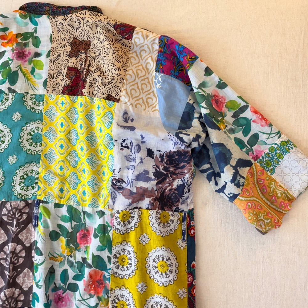 Unbranded Patchwork Boho Duster Kimono Robe Women OS Multi-Color - Picture 11 of 11
